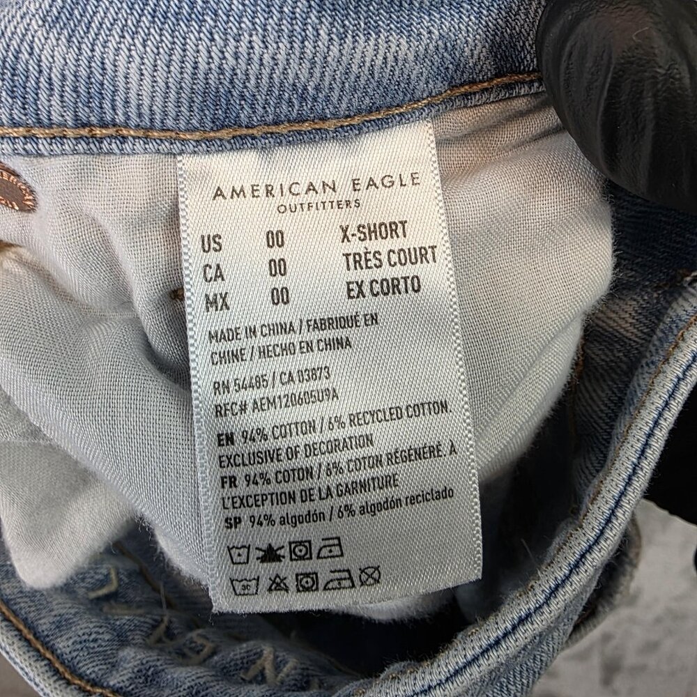 American Eagle Outfitters Mom Jeans Womens 00 X-Short High Rise Distressed Denim - Picture 5 of 12